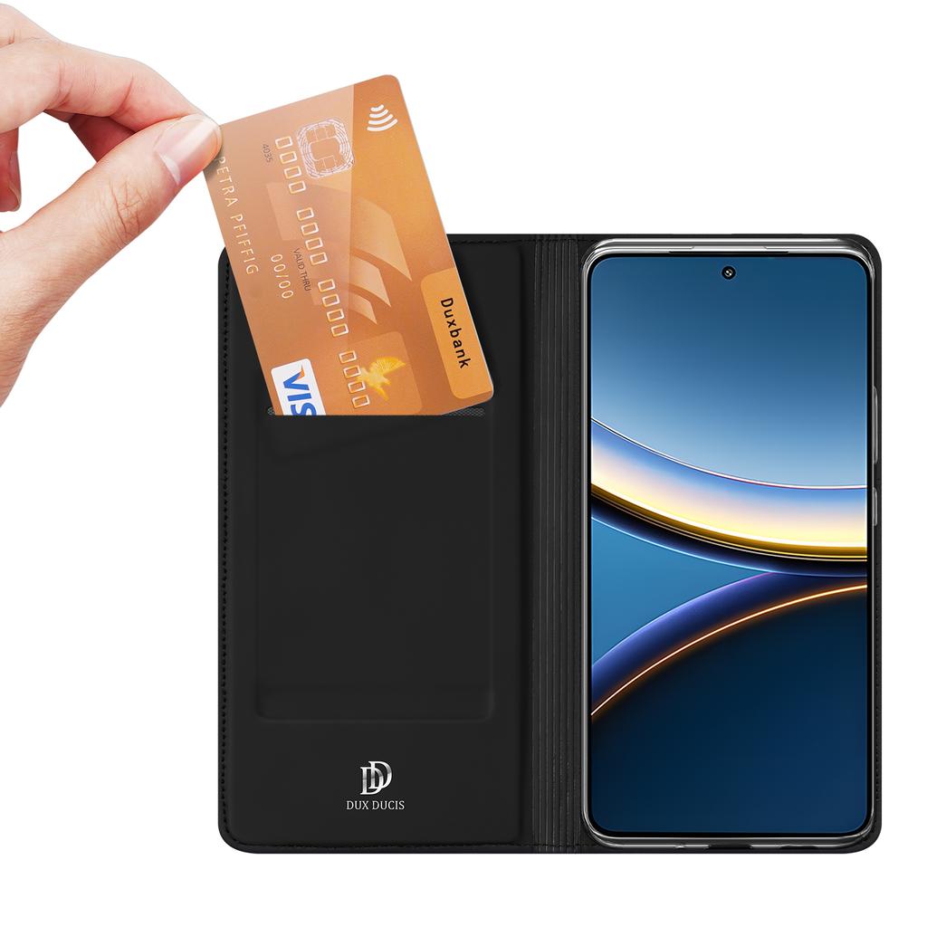 For Xiaomi Poco F7 Pro 5G/Xiaomi Redmi K80 5G Case DUX DUCIS Skin Pro Series Leather Stand Cover Card Holder