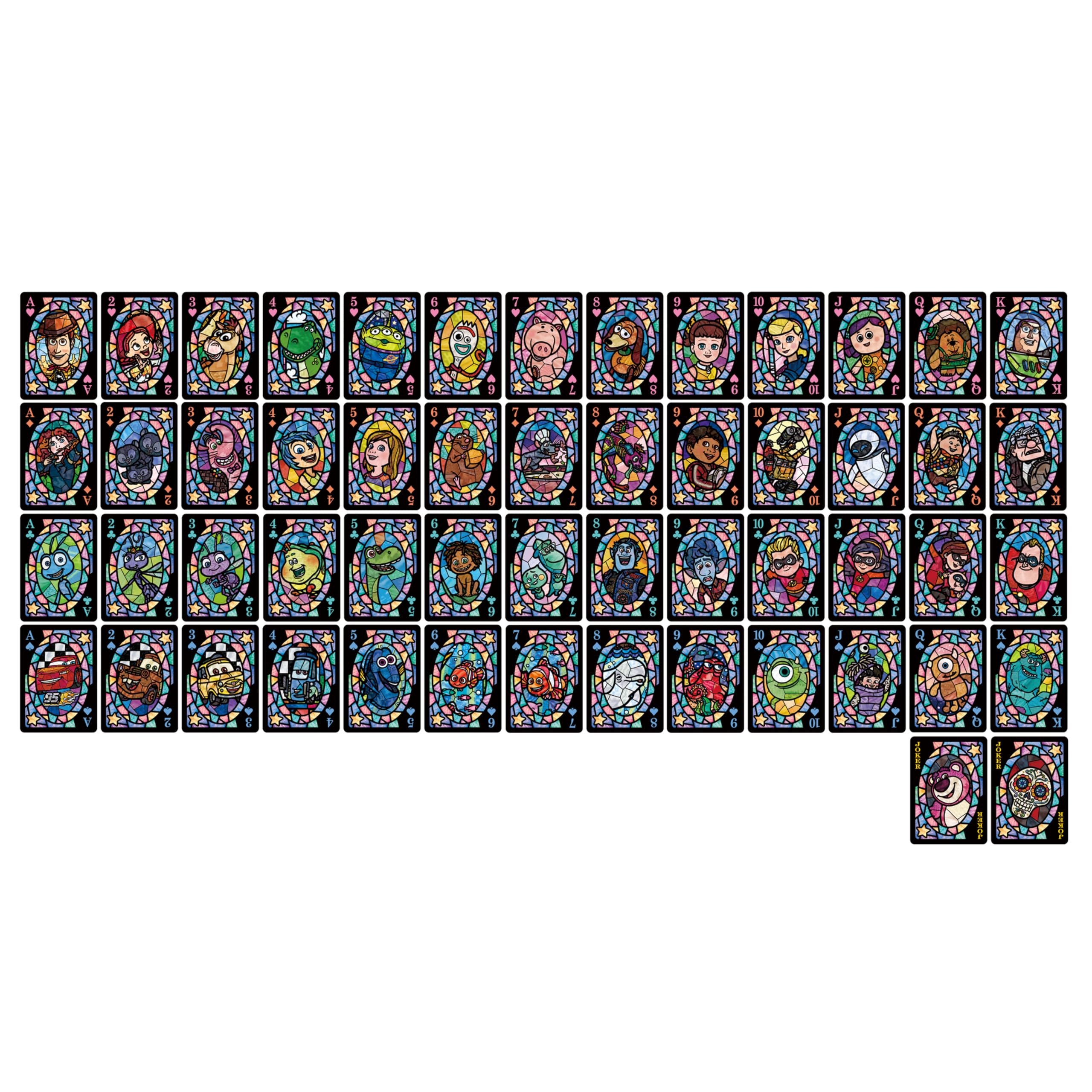 

Tenyo Disney Pixar Character Stained Glass Игральные Карты Stained Glass 54 Каждая с Разным ПВХ Материалом, Полупрозрачные, Стиль, Карты, Персонаж,