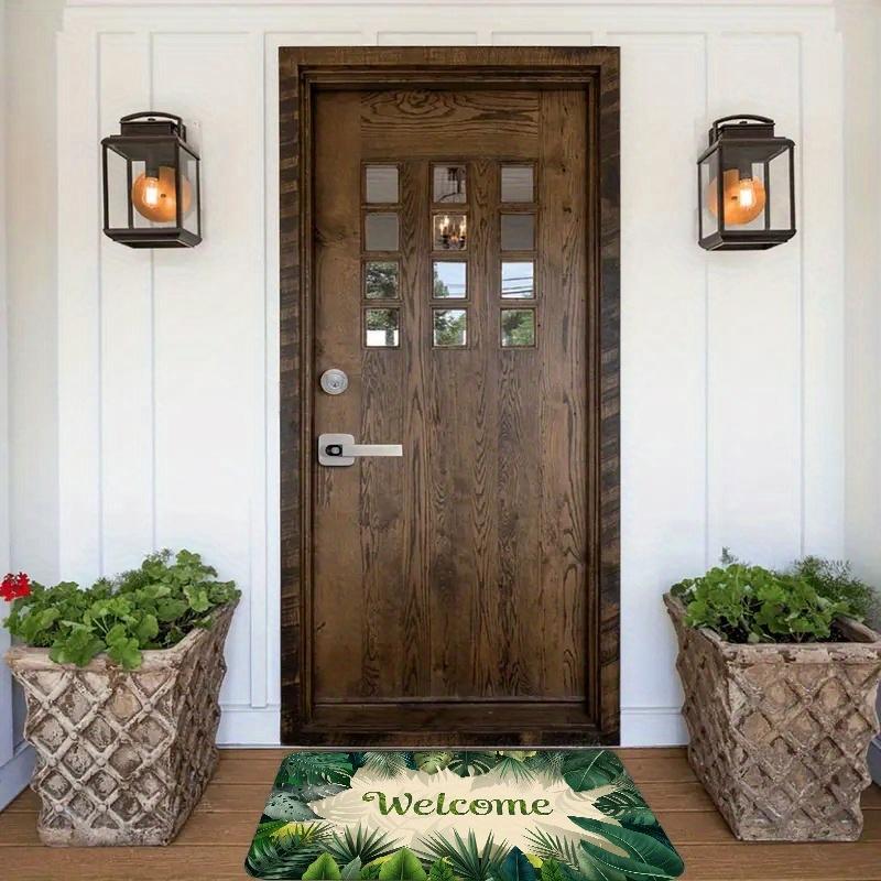 VIKAMA Bohemian Tropical Plant Welcome Mat Non-Slip Machine Washable Bathroom Kitchen Porch Carpet Home Decoration