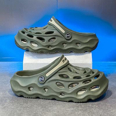 Summer New Hollow Breathable Hole Shoes Men Wear Stepping On Shit Feeling Casual Fashion Baotou Beach Sandals