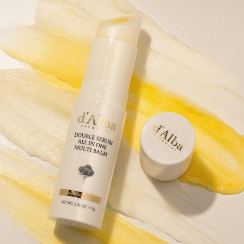 d'Alba Doppeltes Serum All-in-One Multi-Balsam Feuchtigkeitsspendende Faltenpflege Tragbarer Feuchtigkeitsbalsam 10g