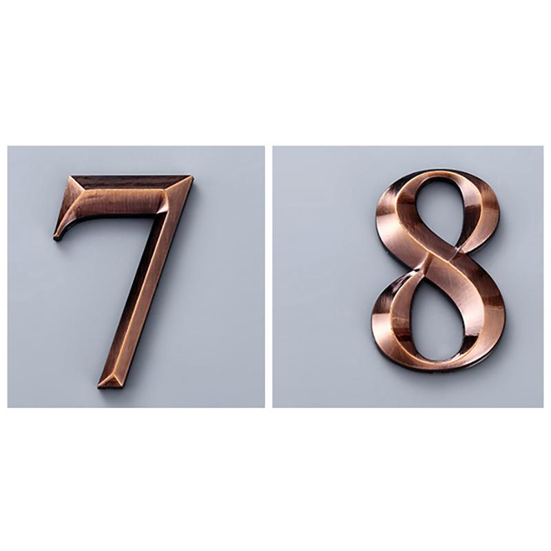 2.7-Inch Abs Metal Sensing Number Plate 7Cm Stereoscopic House Number Digital Door Head Stereoscopic Characters