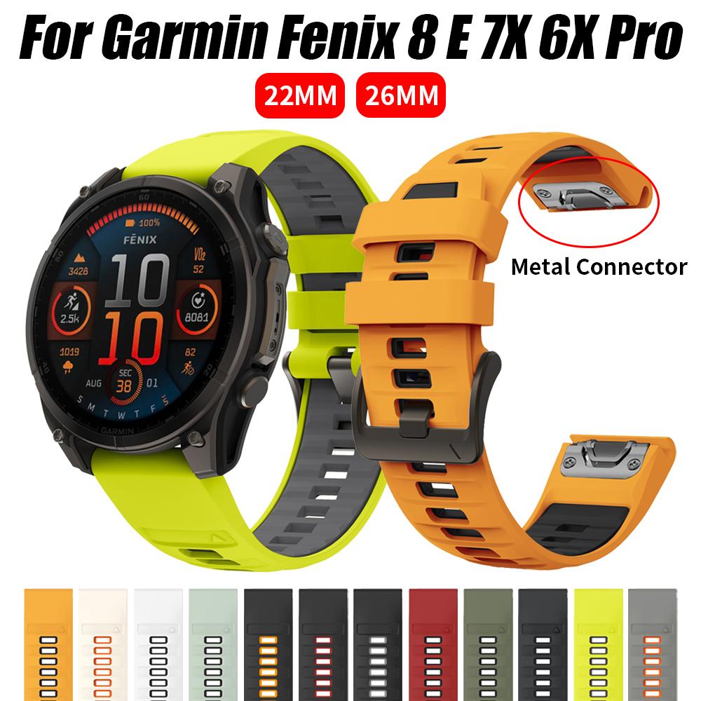 QuickFit 22mm 26mm 1:1 Cinturino in Silicone Per Garmin Fenix 8 E 7X 7 6 6XPro 5 5XPlus/Epix Pro Gen 2 51mm 47mm Cinturini per Orologi
