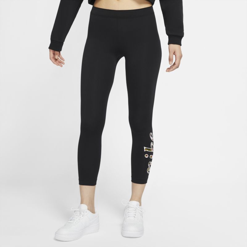 Nike Knitted Floral Logo Breathable Running Fitness Pants Women Pants Black CU5343-010