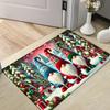 Christmas Gnome Flannel Door Mat Carpet, Skid Pad Design Non-Slip for Kitchen Living Room Bedroom Bathroom Decor