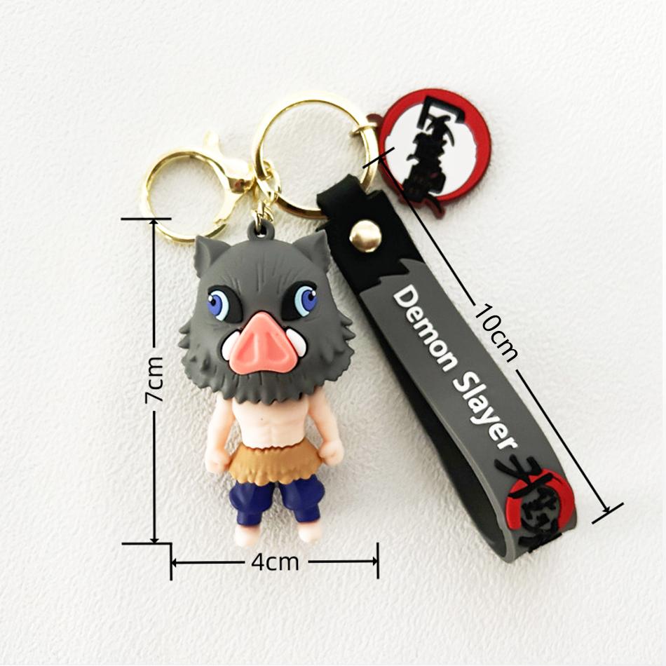 Anime Demon Slayer Kimetsu No Yaiba Bambola Lama dello Spettro Portachiavi Personaggi Carini Ciondolo per Borsa Portachiavi per Chiavi Auto Anello Giocattolo Regalo per Fan