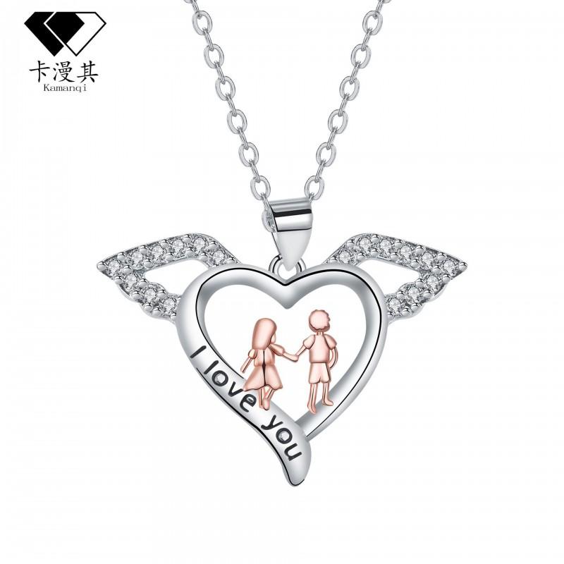 Rose Gold Heart Pendant Necklace Women Elegant Copper Cross Chain Choker 41-50cm Adjustable Length Fashionable Casual Rose Gold