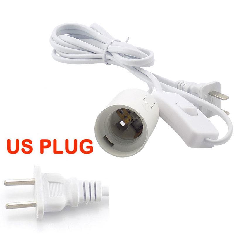 EU US UK E27 AC Power Cord Cable 1.8M Socket Lamp Base Hanging Holder Plug Eclectical Led Lamp Bulb Light Adapter Switch Wire