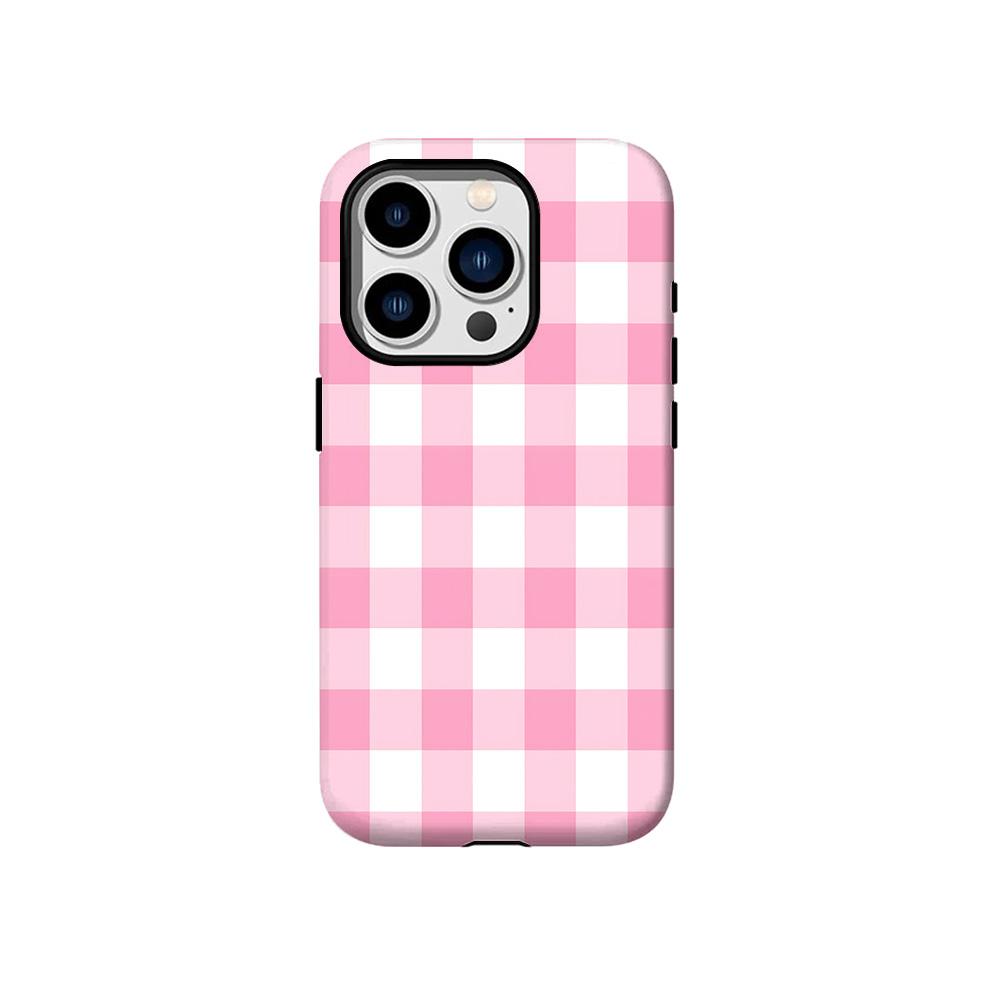 

Роскошный розовый клетчатый чехол-полоска Clmj для iPhone 17 16 15 14 13 12 11 Air Pro Max Plus Роскошная двухслойная крышка iPhone 14 ProMax