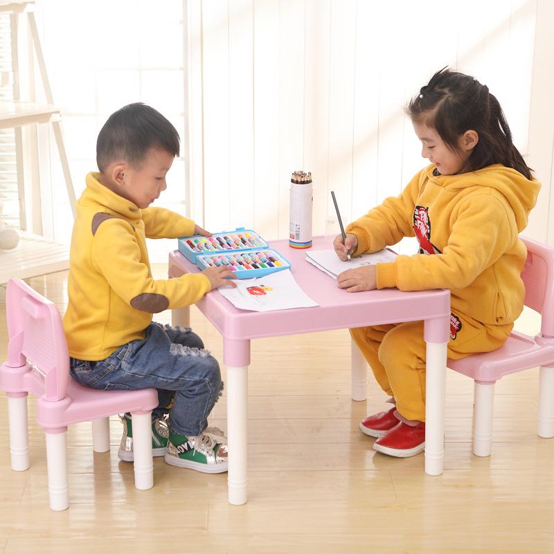 Yimei Plastic Kids' Study Table and Chair Set - Kindergarten Backrest Chair for Early Education
