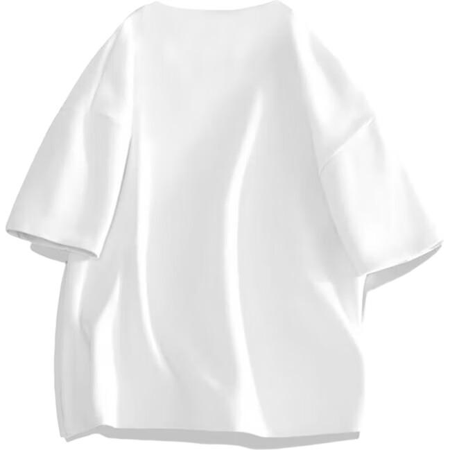 NASA GISS Official Collaboration T-Shirt for Men, Summer Loose Casual Round Neck Versatile Printed Short Sleeve, White, 3XL