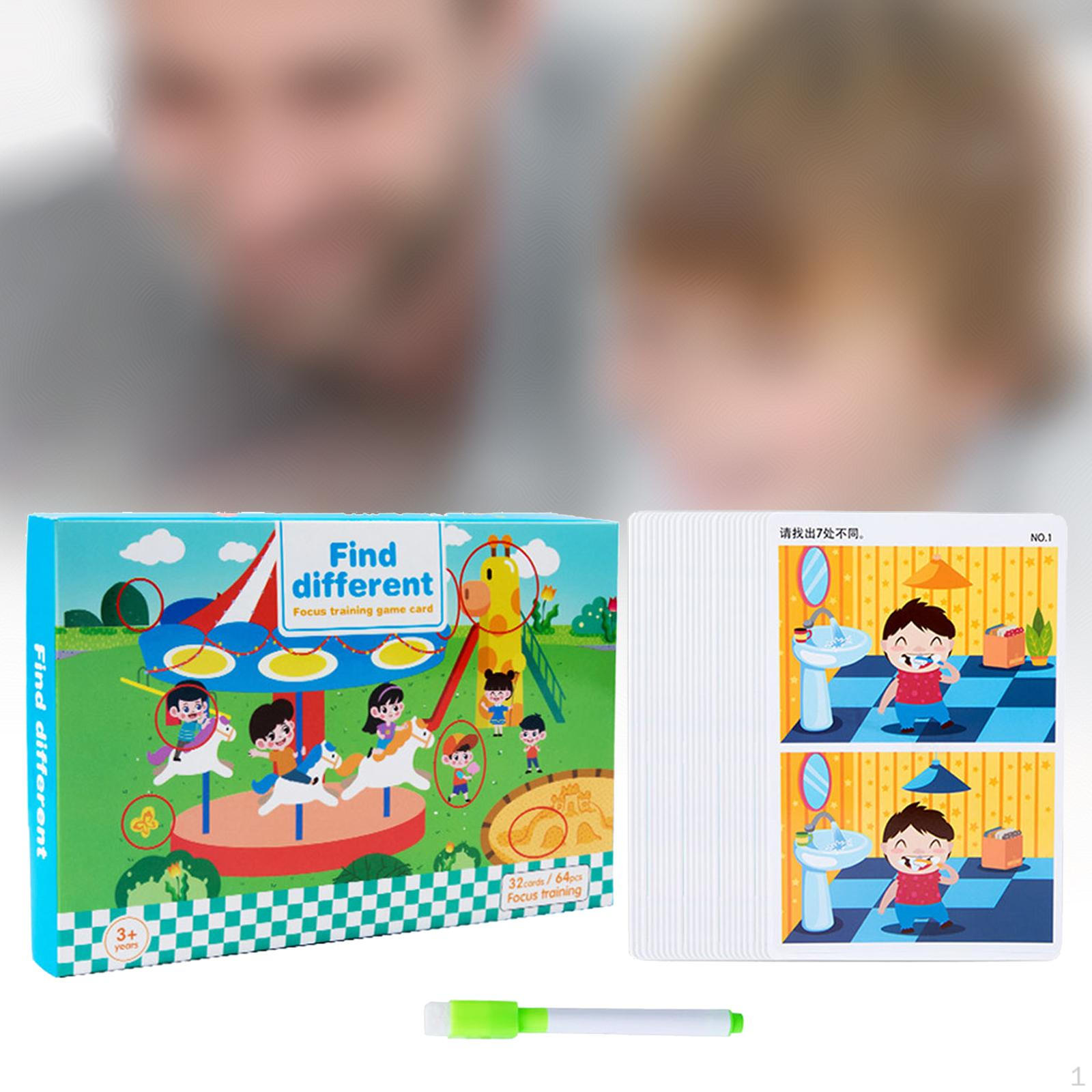 

Гра «Знайди відмінності», тренування концентрації, іграшка для подорожей, дрібна моторика, логічне мислення Style A