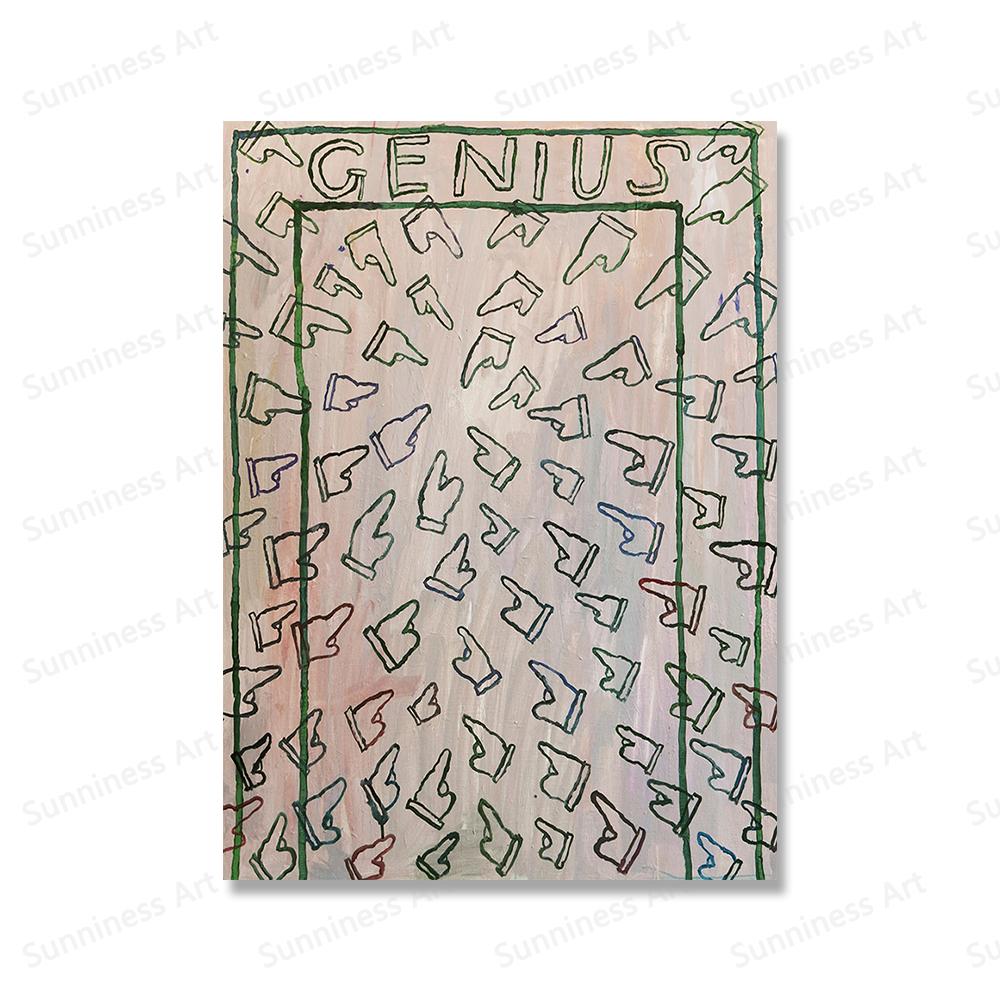 Zvířecí pudl Setkání se zelenými rostlinami Umělecké obrazy Plátno Fine Little Day Nástěnné plakáty Severské dekorativní malby pro domácnost Pcitures