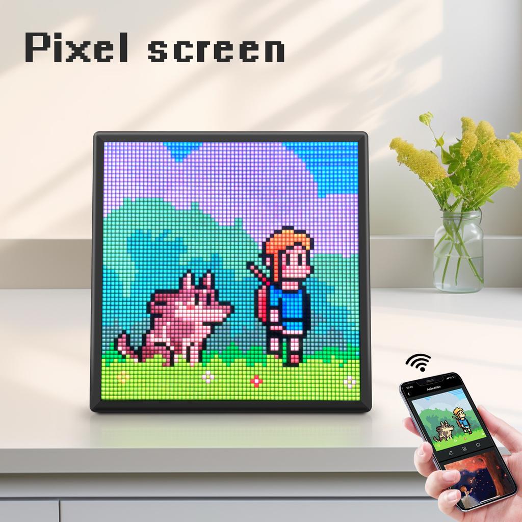 LED Smart Reklameskilt Digital Skjerm Matrise Piksel Skjerm USB 5V Bilderamme Bluetooth APP DIY Animasjon Morsom Tekst