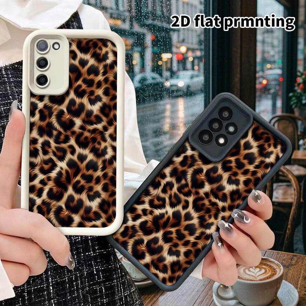 Phone Case: 2D flat, suitable for Samsung Galaxy A34 A35 M05 M06 S20 S22 S21 FE Plus 5G protective case, long-haired leopard print, perfect Christmas