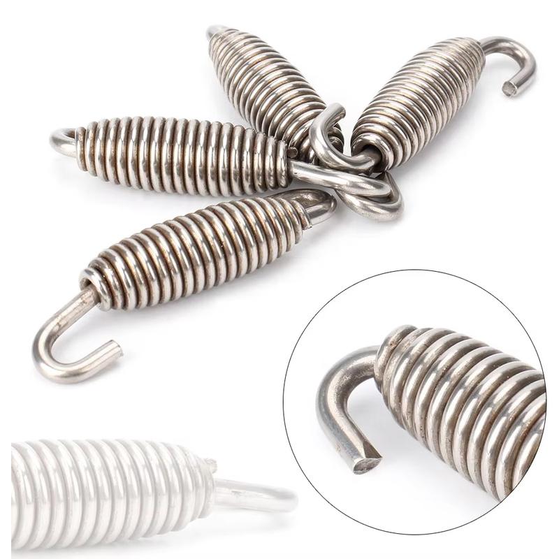 2pcs 55mm 60mm 65mm 75mm 80mm 85mm 90mm 95mm Motorcycle Stainless Steel Exhaust Pipe Spring Hooks Rotatable Expansion Springs