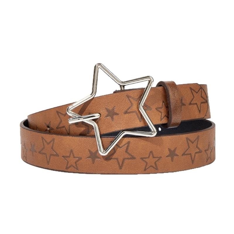 

Western Pin Buckles Waist Belt Adjustable PU Leather Belts For Men And Women Comfortable Waist strap 2000s Waisitband 1 світло-коричневого кольору