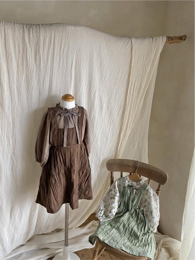 Autumn Vintage Girls' Double Layer Sling Dress Overalls