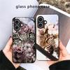 Flower Leopard Shadow For iPhone 17 Air 16 E 15 Plus 14 Pro Max 13 12 Mini 11 5 6 7 8 Plus XR XSMax SE Black Glass Phone Case