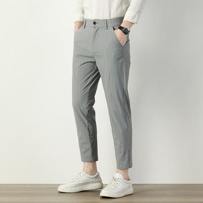 Korean Version of the Men's Striped Trousers Spring New Trend of Casual Small Suit Trousers Nine Western Trousers