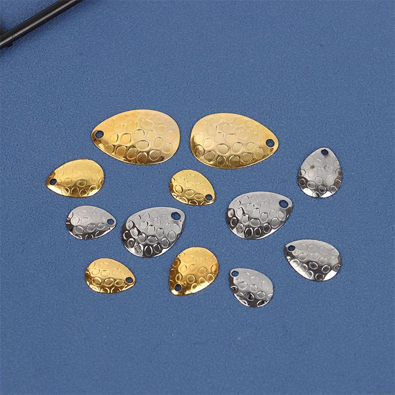 20Pcs Fishing Spinner Blades Metal Waterdrops Shape Spoons Plaice For Tackle Craft Bait Tool Lure Diy Hard Bait Accessories