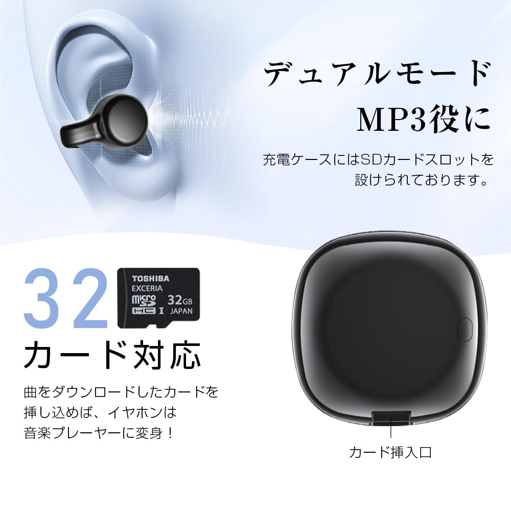 For Meisei Bluetooth Wireless Earbuds with Smart Touch Multifunctional TF Card Noise Ear Bone Separate Left and Right Physical Compatible with iPhone