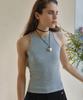 ROLAROLA Ribbed Halter Neck Sleeveless Gray