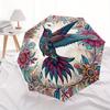 1pc Hummingbird Floral Automatic Open/close Folding Compact Umbrella, 8 Rib Sturdy Canopy, Lightweight Portable, Everyday Use, Gift,,124