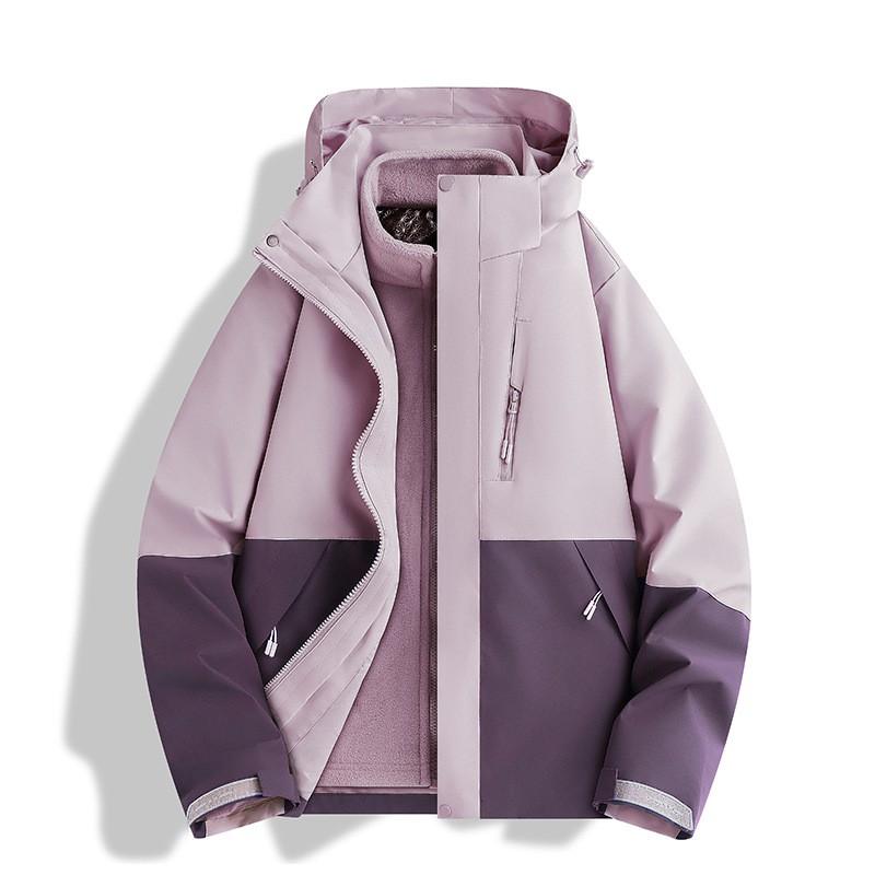 3-in-1 Waterproof Windproof Fleece Lined Jacket Outdoor Hiking Camping