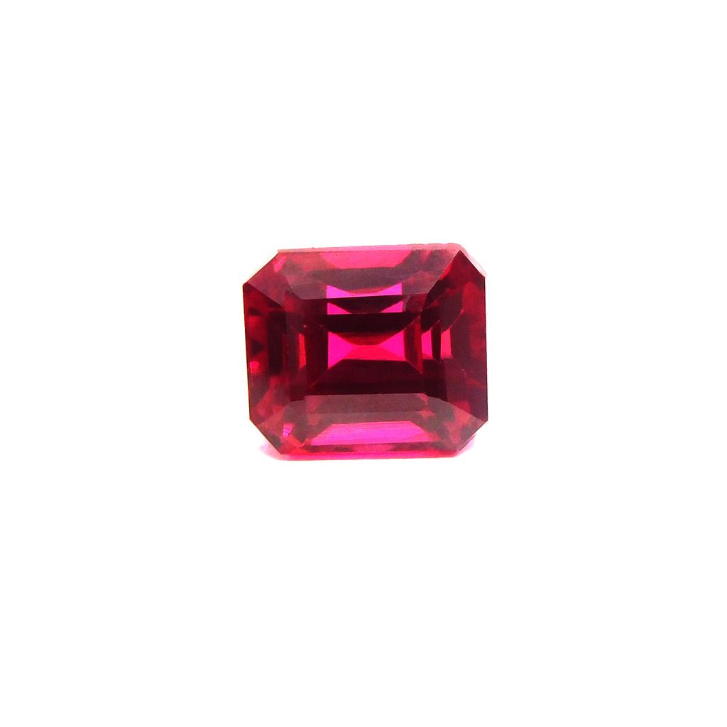 Beautiful CERTIFIED 5.45 Ct Natural Emerald Cut Red Ruby Enhanced Loose Gemstone P-4707-Ra