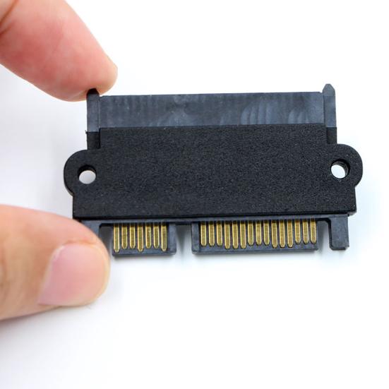 SFF-8482 SATA 22 Pin to 7+15 Pin SATA Male HDD Hard Drive Adapter 90 Degree Angle