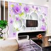 Mural Wallpaper Modern 3D Stereo Flowers Circle Photo Wall Paper Living Room TV Sofa Background Wall Home Decor