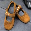 CHENGMEIZU autumn new retro tooling round head flat bottom rivet ballet Mary Jane shoes