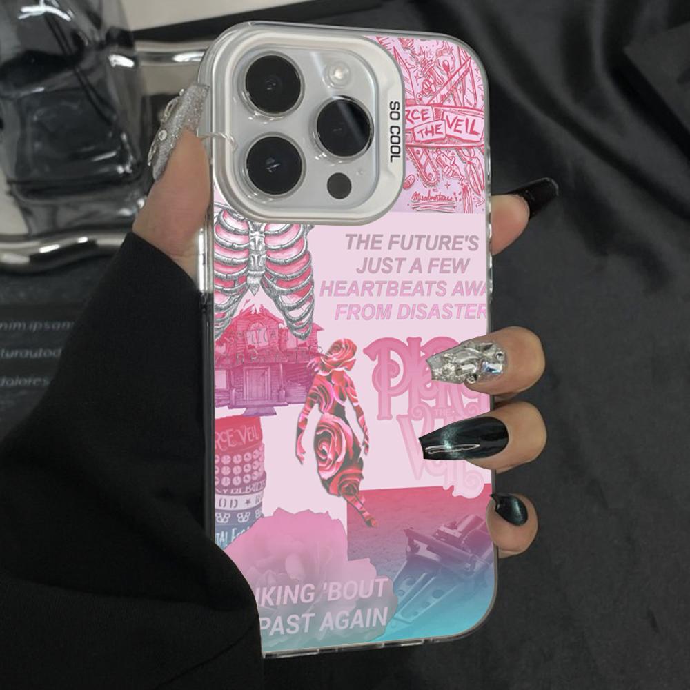 

Pierces The V-Veil Phone Case For iPhone 16,15,14,13,12,11,Pro,Max,Plus,Mini,XS Anti Fall Gray Silver Matte Hard Bumper iPhone12mini