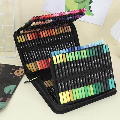 Doppelköpfiges Aquarellstift-Set – 120, 72, 60 Farben mit weichen Pinselspitzen für Kunst- und Malbedarf für Kinder