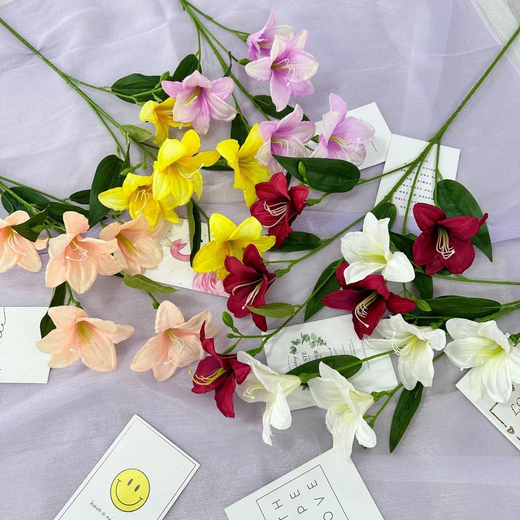 Factory Artificial Red Torch Lily Faux Flower Home Decor With Soft Fabric Material For Wedding And Photography Props