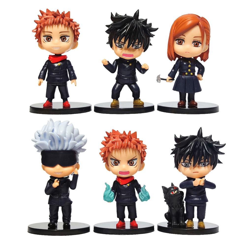 6Pcs Anime Jujutsu Kaisen Set Figure Itadori Yuji Toy Kugisaki Nobara Model Action Figure Satoru Gojo Fushiguro Megumi 10CM