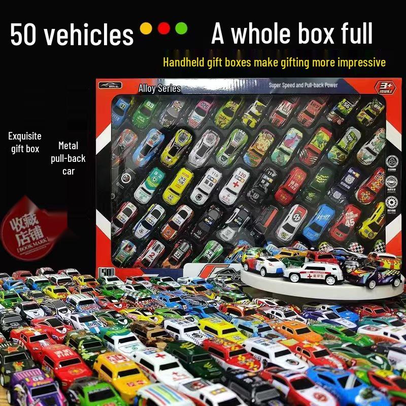 Children's Alloy Pull-Back Mini Racing Car Toy for Boys Ages 2-6