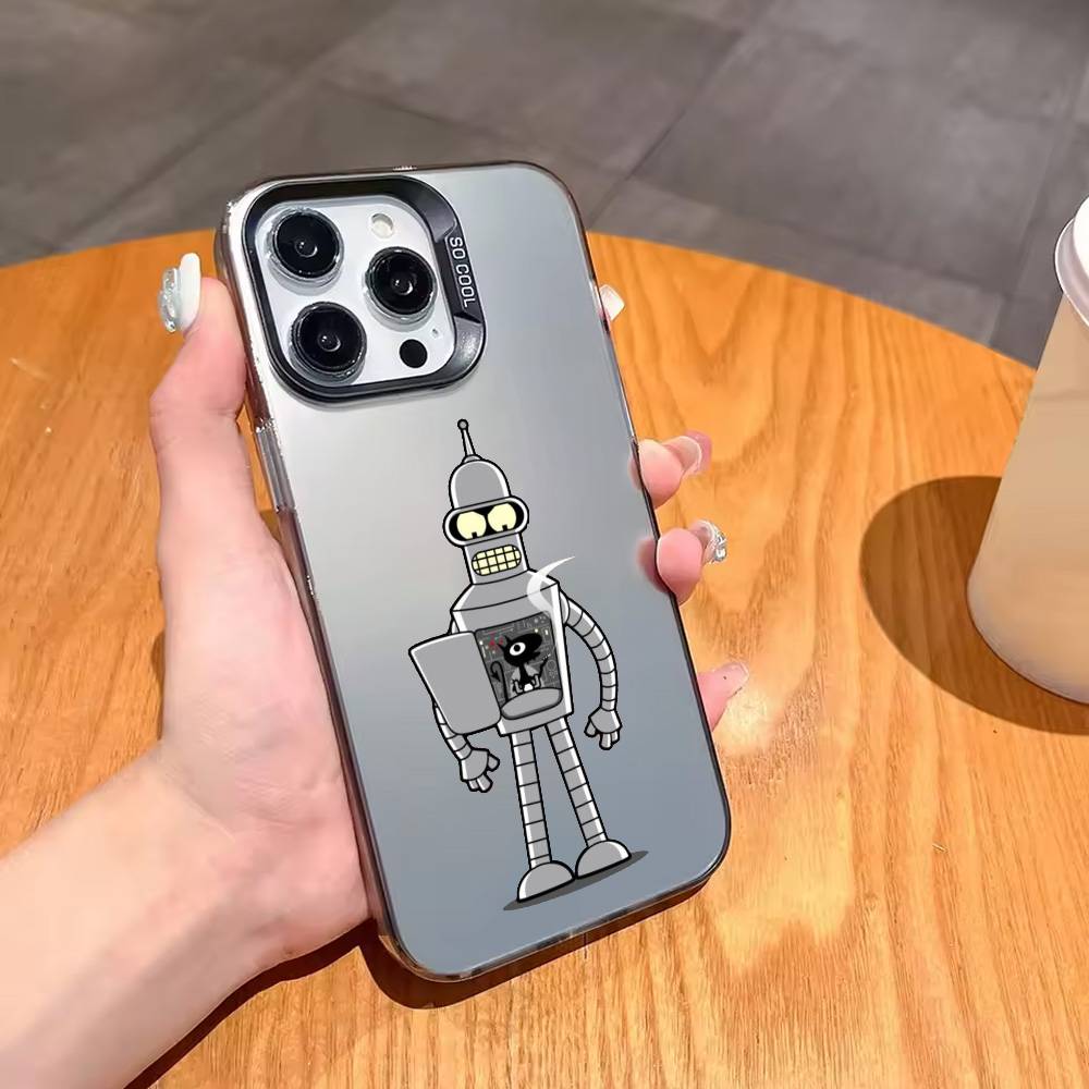 

Futurama Funny Bender Phone Case For iPhone17,16,15,14,13,12,11 Plus,Pro Max Black Candy silver phone case iPhone14