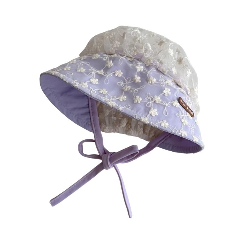 Cute Girls Fetal Caps for Infants Lovely Baby Fisherman Hat Lace Printed Bonnet for Indoor Outdoor Activities