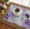 S4Sassy Purple Camellia Kanjiro Watercolor Printed Reversible Fabric Placemats Table Dining Mats-12 X 18 Inches-6