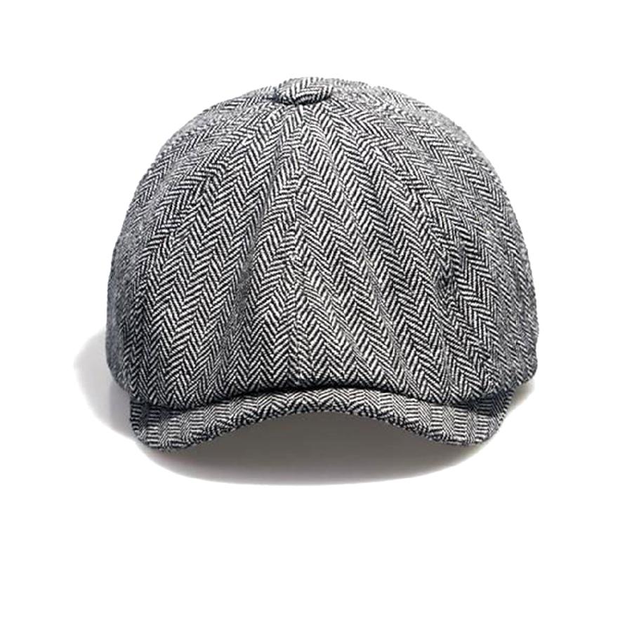 Baskerhatt för män Regissör Målare Hatt Tidningspojke Hatt Fiskbensmönstrad Åttakantig Kepsar Hattar Hett