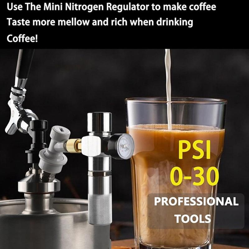 Aluminum Alloys Coffee Pressure Regulator Gauge With High Accuracy Display For Home Brewing Coffee Gas Chargers