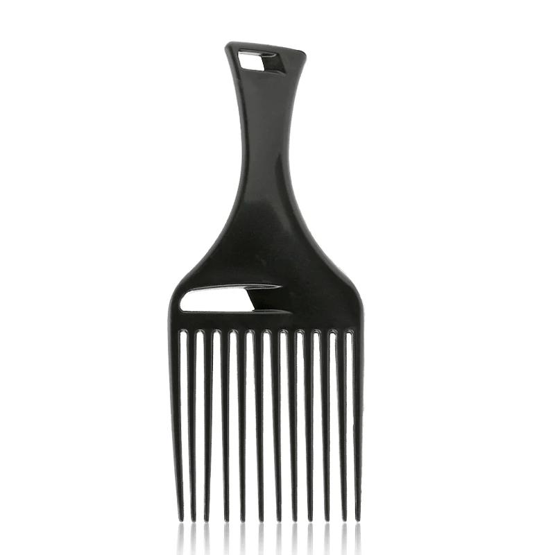 1 PIEZA Peine Insert Black Afro Peine de Plástico Dientes Anchos Púa Horquilla Peine Salón Profesional Herramienta de Peinado Africano Hombres