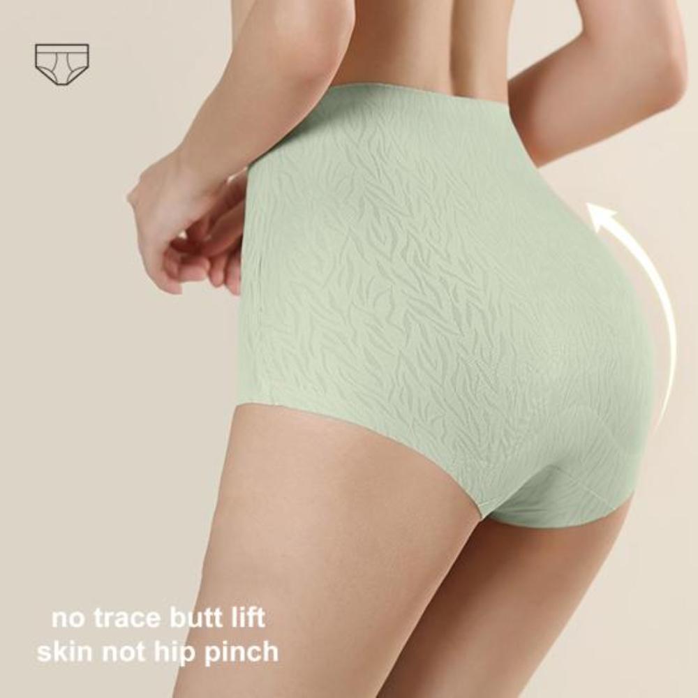 Women Briefs Solid Color Thin Breathable Elastic Lifting Buttocks Abdominal Tuck Underwear High Waist Seamless Underwear