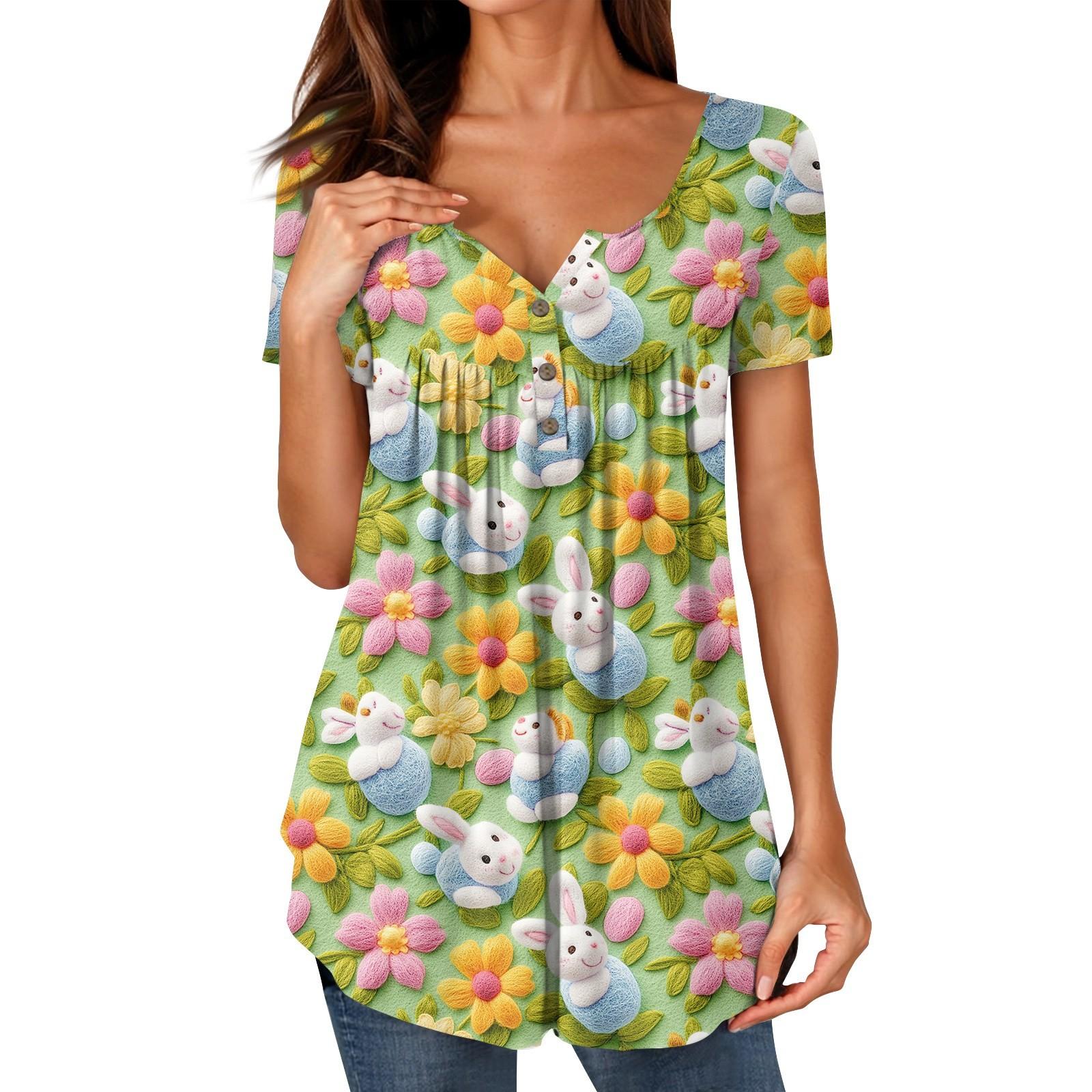 

Женские туники, топы, нарядные, повседневные, летние, с принтом, рубашки с коротким рукавом, свободный крой, плиссированный топ в стиле бохо XXXXXL зелёный