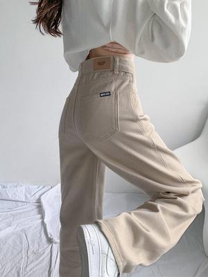 Spring And Summer Straight Leg Jeans, Women's High Waisted Casual Pants