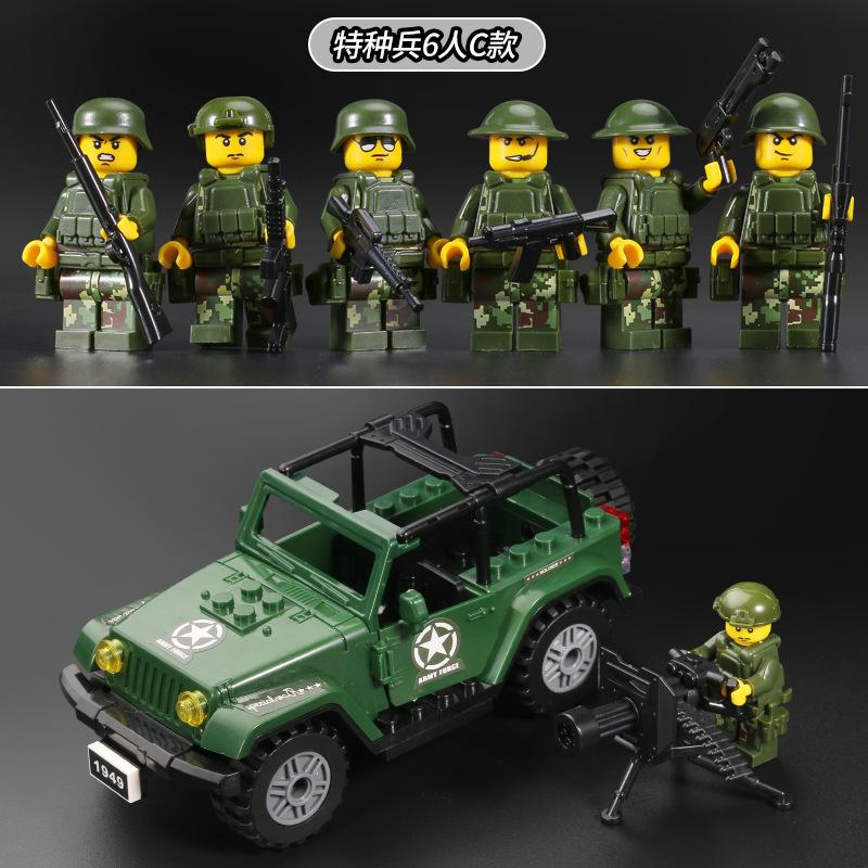 Building Block Military Minifigures Police Special Forces Minifigures Assemble Toys Year-Old Boy Birthday Model
