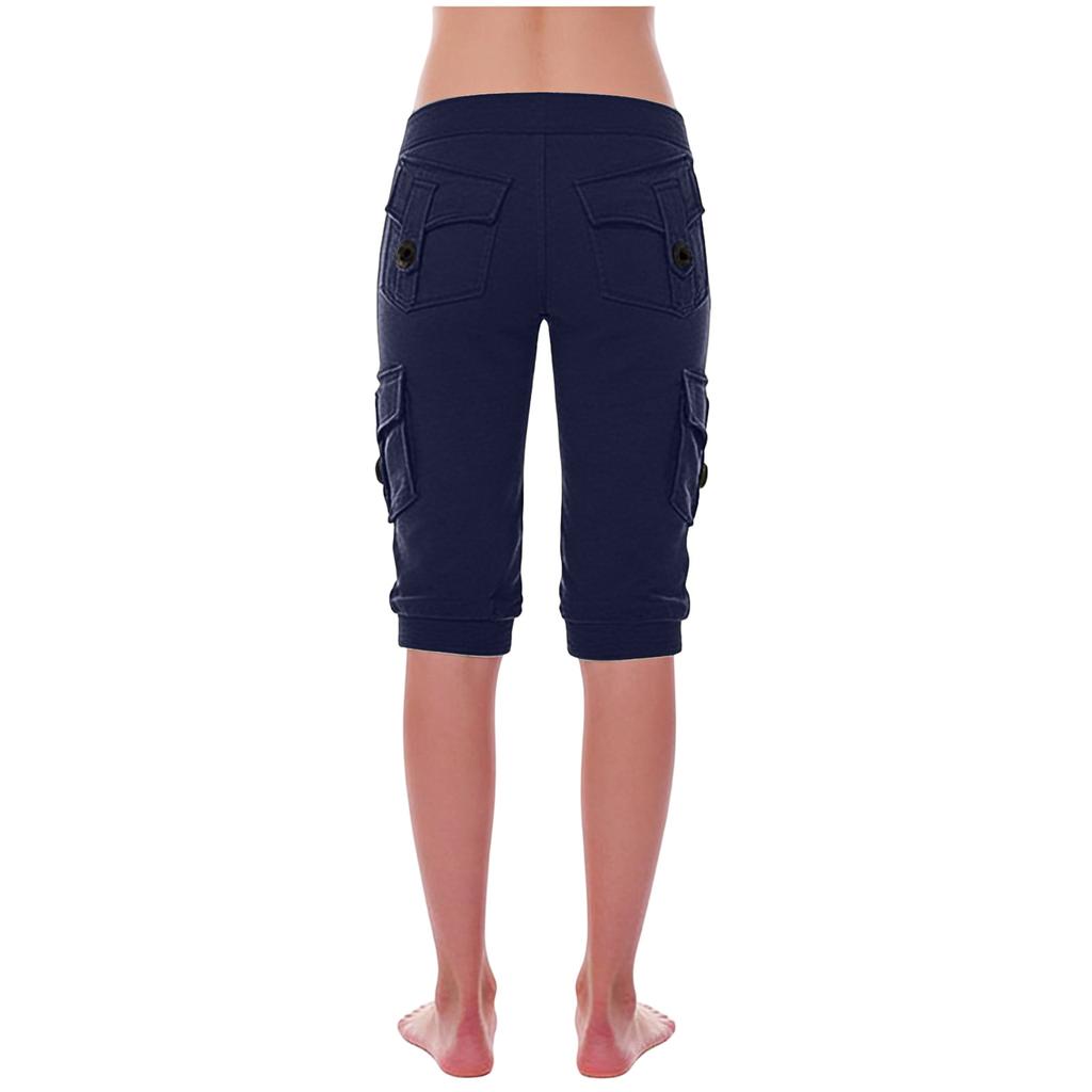 Women's Stretch Buttoned Multi-Pocket Yoga Pants
