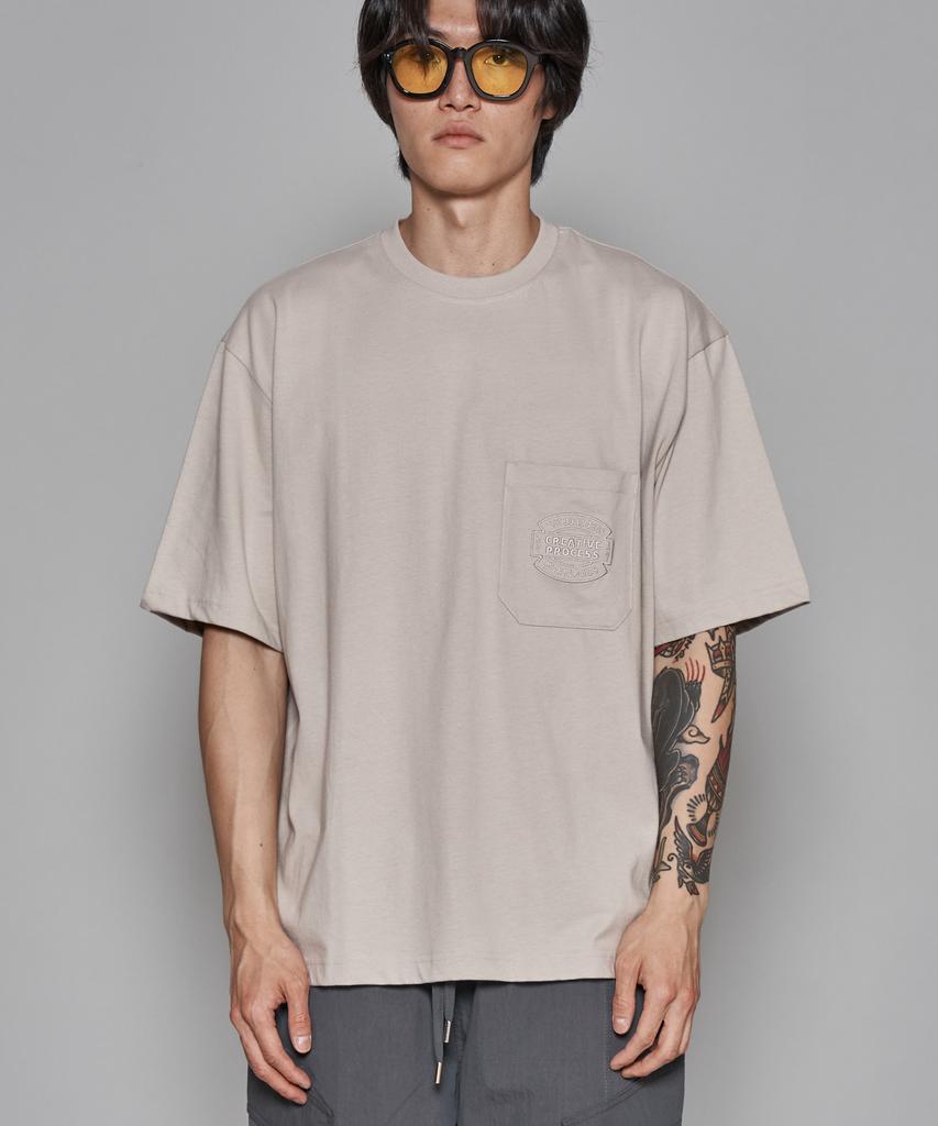 MANIAMASS Relaxed Fit Chest Pocket Short Sleeve Tee (Couger A)